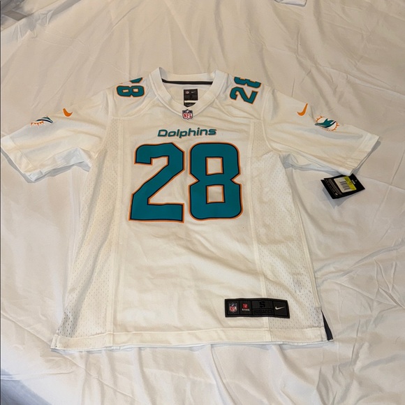 Nike Other - Nike White and Teal Dolphins Jersey with Orange Accents